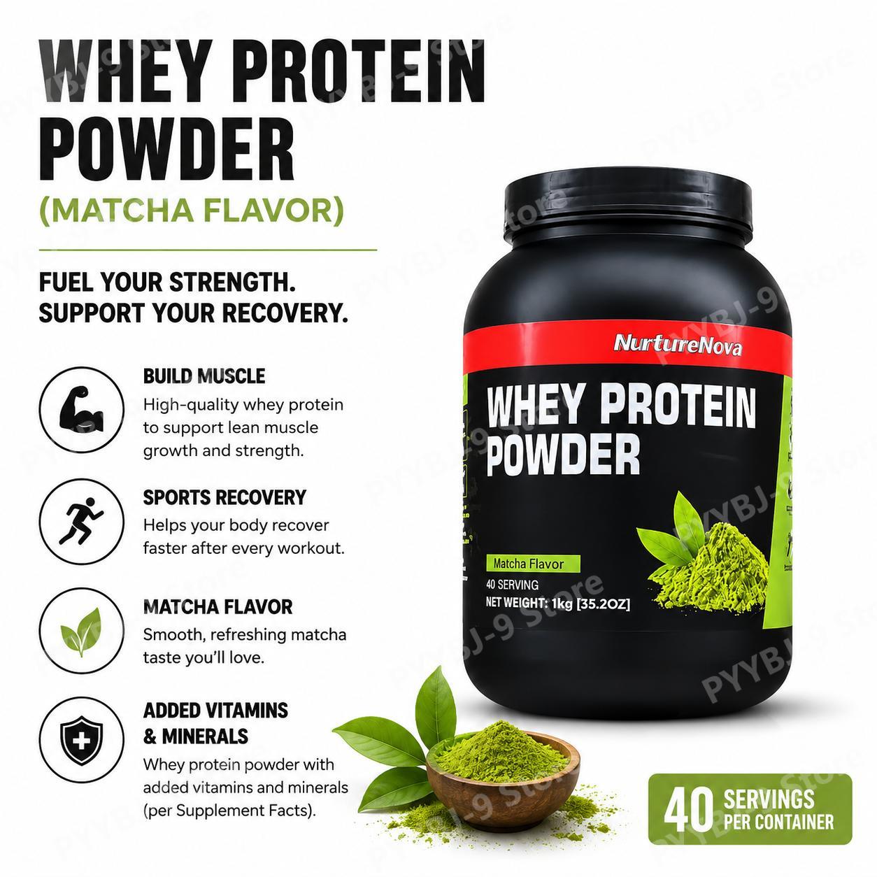 Nutrition Sports Fitness - 너처노바 웨이 프로틴 파우더 말차맛 근육
