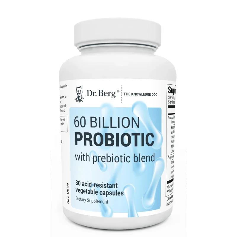 Probiotic 60 Billion - 닥터 버그 프로바이오틱 캡슐, 프리바이오틱 블렌드,
