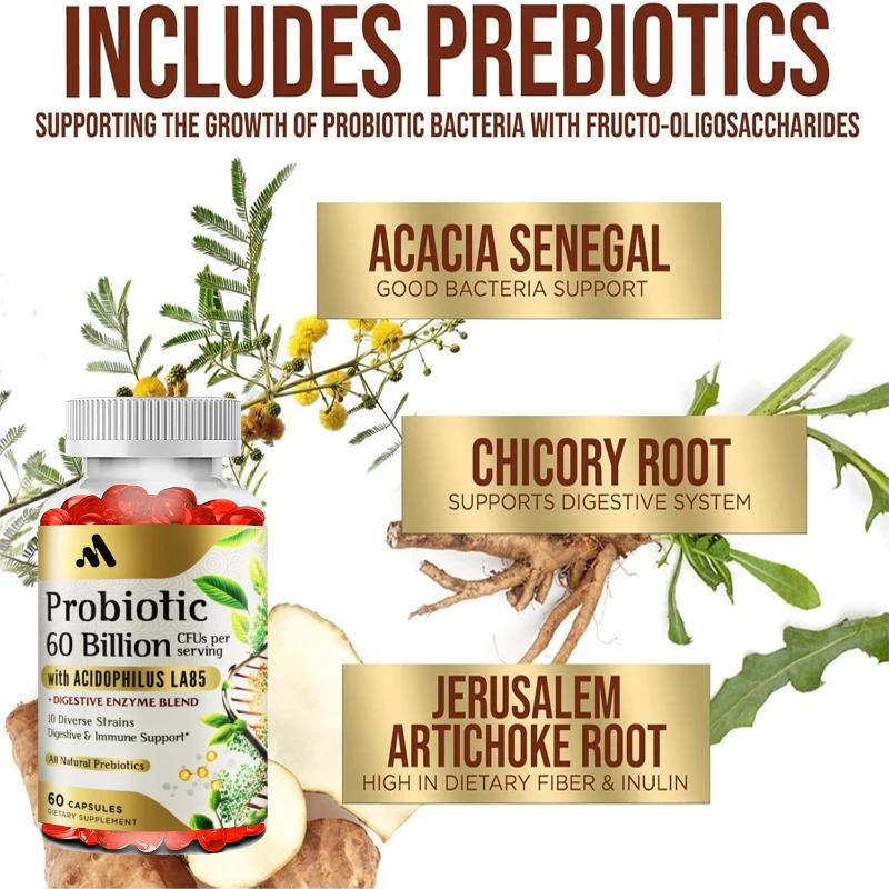 각 1회 복용량에는 60억 개의 유산균과 프리바이오틱스 - Probiotic 60 Billion 리뷰 및 가격