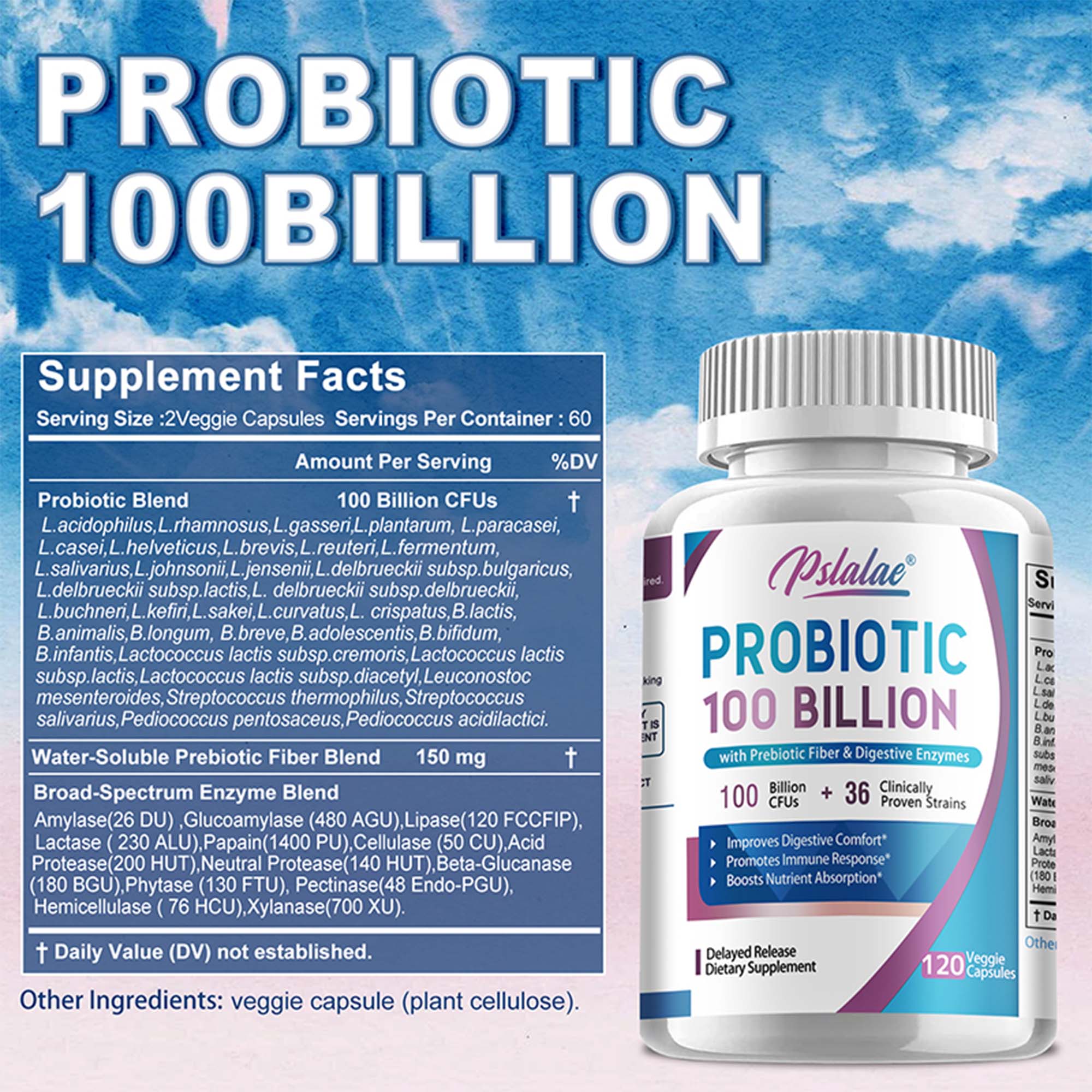 1000억 프로바이오틱스 - 장 건강, 영양소 소화,  - Probiotic 60 Billion 리뷰 및 가격